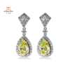 18KT WHITE GOLD 6.27CTW YELLOW DIAMOND & 1.29CTW DIAMOND DANGLE EARRINGS