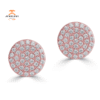 EMILIQUE 14KT ROSE GOLD 0.24 CTW DIAMOND PAVÉ CIRCLE STUD EARRINGS