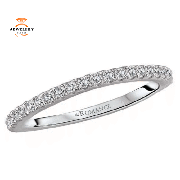 14KT WHITE GOLD 1/5 CTW ROUND DIAMOND 22 STONE BAND