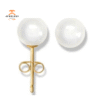 14KT YELLOW GOLD 6 MILLIMETER CULTURED PEARL EARRINGS