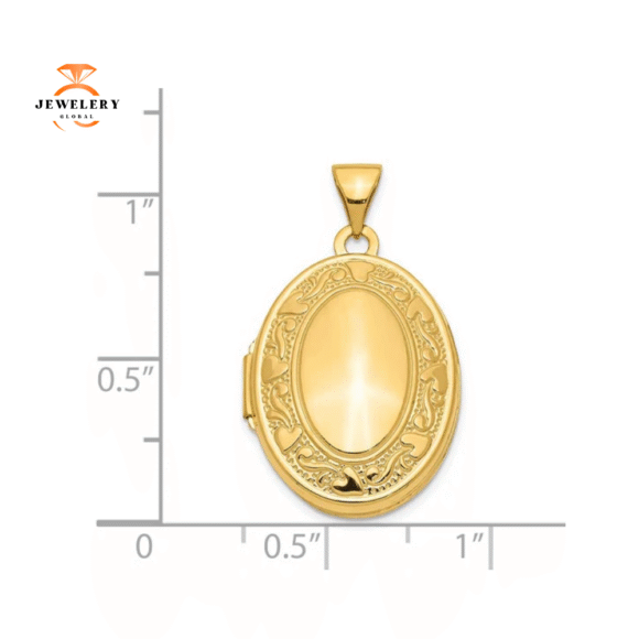 14KT YELLOW GOLD OVAL LOCKET - Image 2