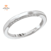 14KT WHITE GOLD 1/10 CTW DIAMOND POLISHED MILGRAIN RING