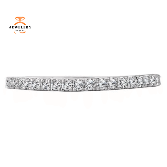 14KT WHITE GOLD 1/5 CTW ROUND DIAMOND 22 STONE BAND - Image 2