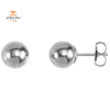 14KT White Gold 7MM Ball Earrings