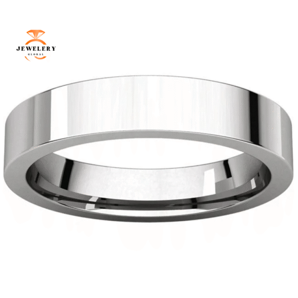 WOMEN'S 14KT GOLD 4MM FLAT COMFORT FIT WEDDING BAND - Image 4