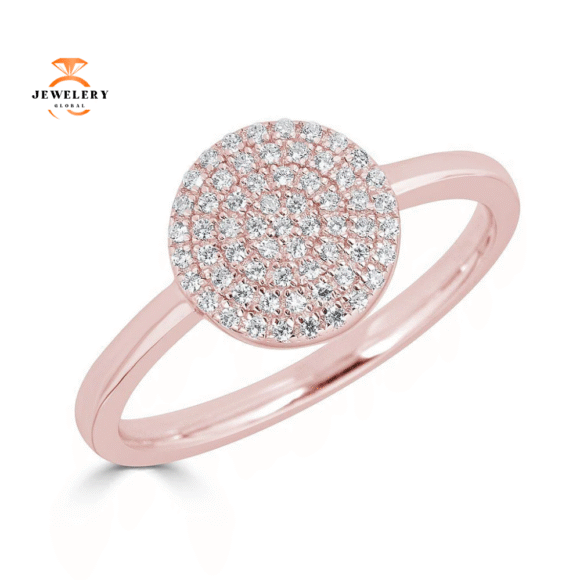 EMILIQUE 14KT GOLD 1/5 CTW DIAMOND PAVE ROUND RING - Image 2