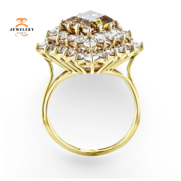 JULEVE 18KT YELLOW GOLD 3.75CTW & 2.00CTW DIAMOND RING - Image 2