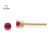 14KT YELLOW GOLD 1/3 CTW ROUND RUBY STUD EARRINGS