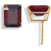 14KT YELLOW GOLD 3.40 CTW EMERALD GARNET STUD EARRINGS