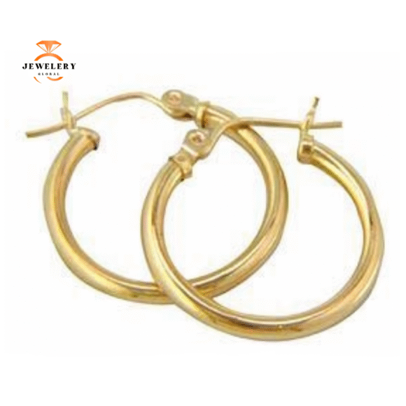 14KT YELLOW GOLD HIGH POLISHED HOOP EARRINGS