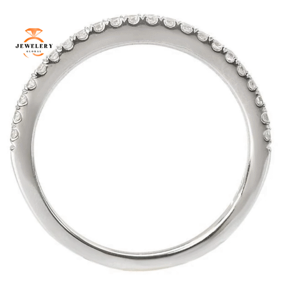 14KT WHITE GOLD 1/5 CTW ROUND DIAMOND 22 STONE BAND - Image 3