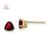 14KT YELLOW GOLD 1.04 CTW TRILLION CUT GARNET STUD EARRINGS