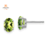 14KT WHITE GOLD 1.60 CTW OVAL PERIDOT EARRINGS