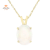 14KT YELLOW GOLD OVAL OPAL NECKLACE