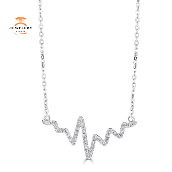 EMILIQUE14KT GOLD 0.13 CTW DIAMOND HEARTBEAT NECKLACE