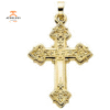 14KT YELLOW GOLD HOLLOW DESIGN CROSS