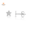 EMILIQUE 14KT WHITE GOLD POLISHED STAR EARRINGS