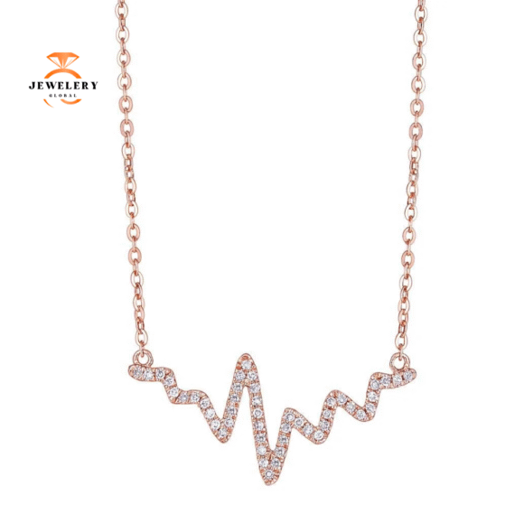 EMILIQUE14KT GOLD 0.13 CTW DIAMOND HEARTBEAT NECKLACE - Image 2