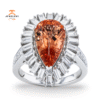 JULEVE 18KT WHITE GOLD 3.75CT IMPERIAL TOPAZ & 1.17CTW DIAMOND RING