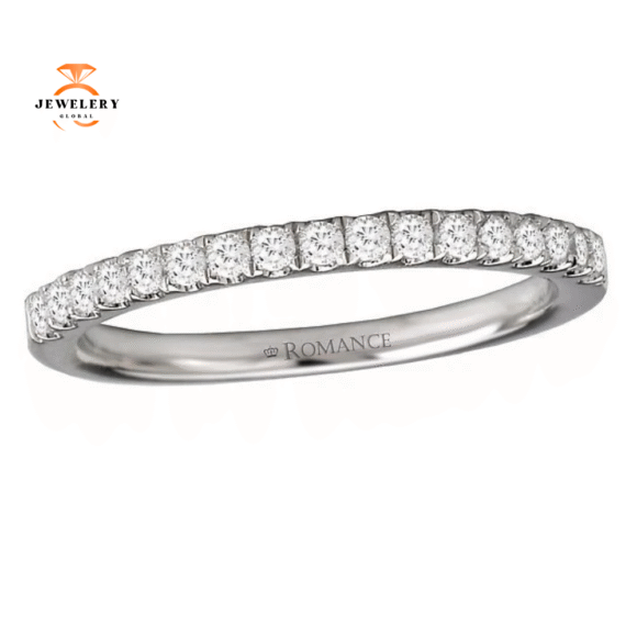 14KT WHITE GOLD 1/4 CTW DIAMOND MICRO-SET 17 STONE BAND