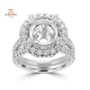 18KT White Gold 1.59 CTW Diamond Halo Setting for 3 CT Round
