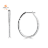 EMILIQUE 14KT GOLD .20 CTW DIAMOND INSIDE OUT OVAL HOOP EARRINGS