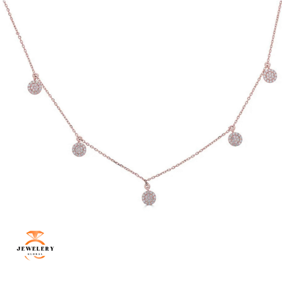 Emilique 14KT Gold 1/3 CTW Diamond Round Disc Necklace