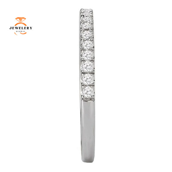 14KT WHITE GOLD 1/4 CTW DIAMOND MICRO-SET 17 STONE BAND - Image 2