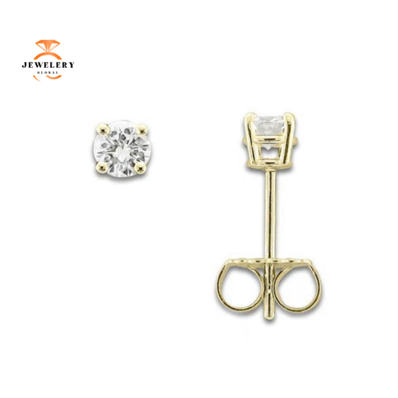 14KT YELLOW GOLD 1/4 CTW ROUND DIAMOND EARRINGS