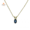 14KT YELLOW GOLD OVAL SAPPHIRE & DIAMOND PENDANT