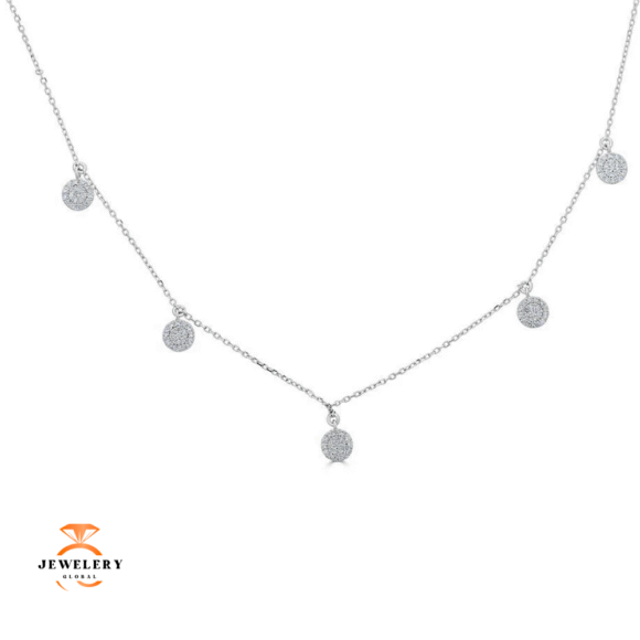 Emilique 14KT Gold 1/3 CTW Diamond Round Disc Necklace - Image 2