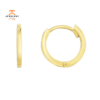 EMILIQUE 14KT YELLLOW GOLD THIN POLISHED HUGGIE EARRINGS