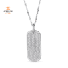 EMILQUE 14KT GOLD 0.30 CTW DIAMOND DOG TAG PENDANT