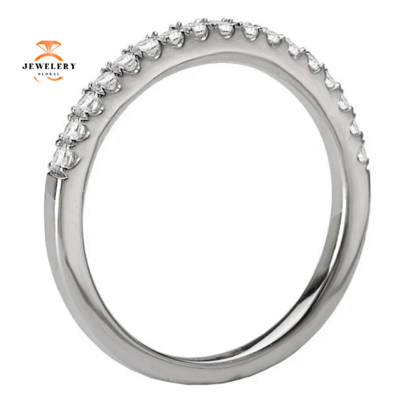 14KT WHITE GOLD 1/4 CTW DIAMOND MICRO-SET 17 STONE BAND - Image 3