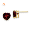 14KT YELLOW GOLD 3.70 CTW HEART GARNET STUD EARRINGS