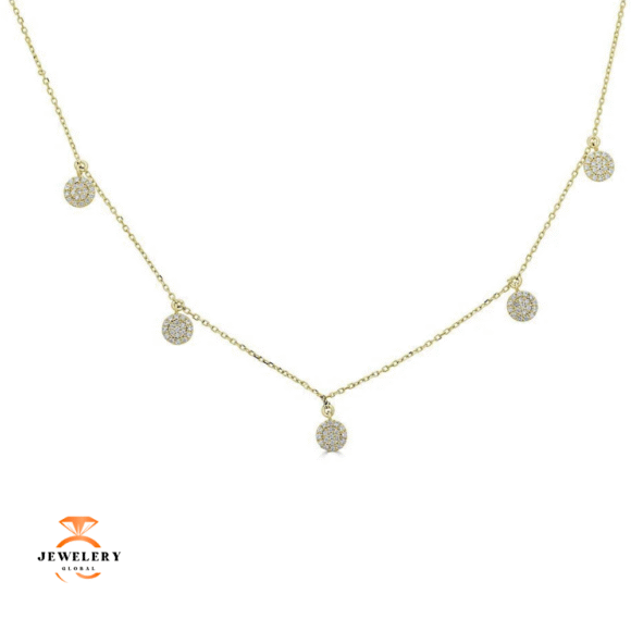 Emilique 14KT Gold 1/3 CTW Diamond Round Disc Necklace - Image 3