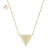 14KT YELLOW GOLD 1/7 CTW PAVE DIAMOND TRIANGLE PETITE NECKLACE