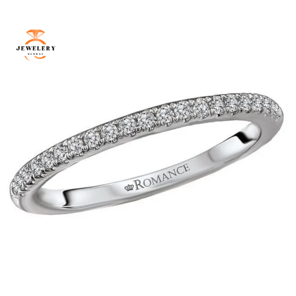 14KT WHITE GOLD 1/6 CTW 21 STONE DIAMOND WEDDING BAND