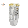 18KT TWO-TONE GOLD 7.77 CTW FANCY LIGHT YELLOW & WHITE DIAMOND RING