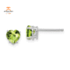 14KT WHITE GOLD 1.10 CTW HEART PERIDOT EARRINGS