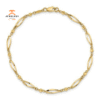 14KT Yellow Gold Bead and Fancy Link Anklet