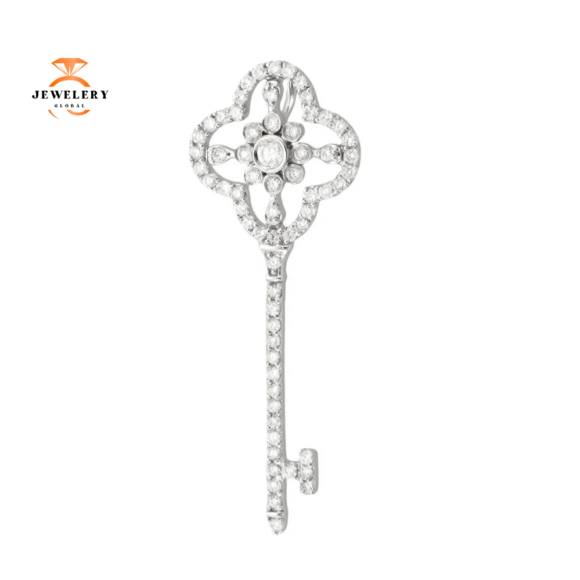 18KT Diamond Key Pendant