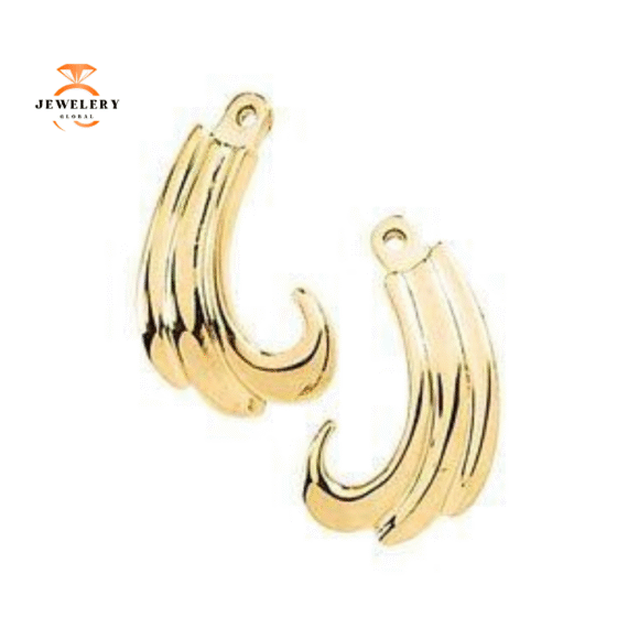 14KT Yellow Gold Swirl Style Earring Jackets