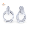18KT WHITE GOLD 1.70CTW DIAMOND HOOP EARRINGS