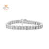 18KT WHITE GOLD 20.12 CTW PRINCESS CUT BAR-SET TENNIS BRACELET
