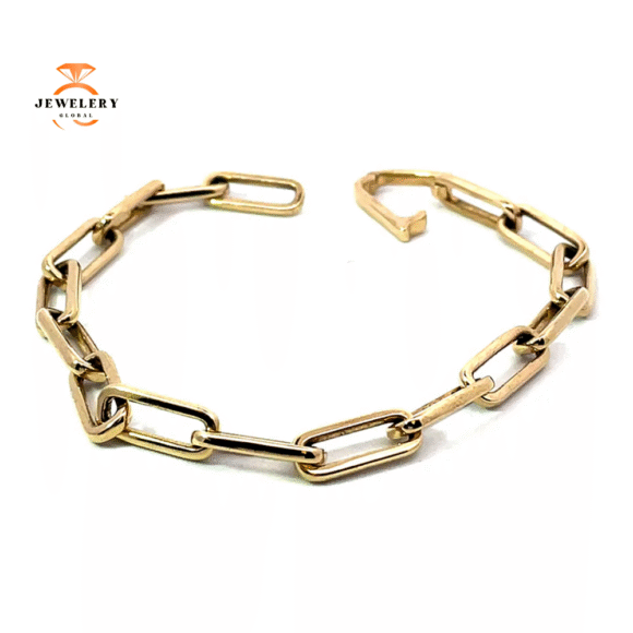 HEAVY 14 KARAT GOLD 5MM PAPERCLIP BRACELET-VARIOUS LENGTHS