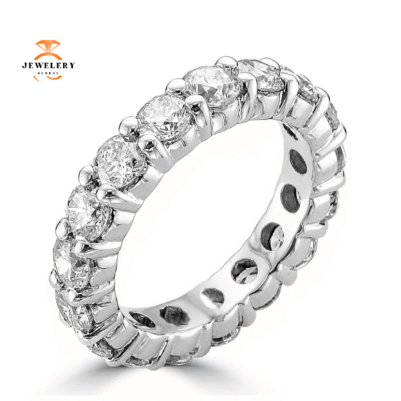 14KT WHITE GOLD 4.00 CTW ROUND DIAMOND ETENITY BAND