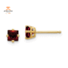 14KT YELLOW GOLD 0.90 CTW SQUARE GARNET STUD EARRINGS