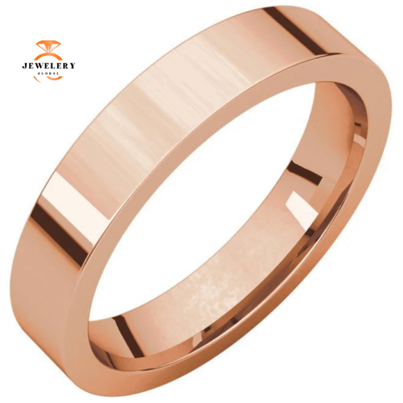 WOMEN'S 14KT GOLD 4MM FLAT COMFORT FIT WEDDING BAND