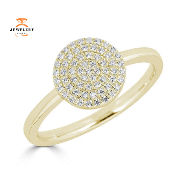EMILIQUE 14KT GOLD 1/5 CTW DIAMOND PAVE ROUND RING - Image 3